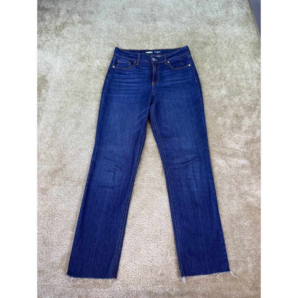 Old Navy The Power Jean Straight Ankle Raw Hem Womens sz 2 Blue Denim Jeans B483